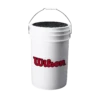 Wilson 6 Gallon White Bucket W/ Lid 2 Wilson 6 Gallon White Bucket W/ Lid -Home Run Gear WTA3948 0 Practice Bucket Red Black logo